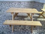 Masif Piknik Masası Ahşap Oturma Bankı - Görsel 9